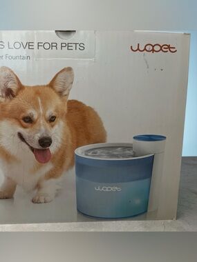 BLUE Pet Dog Cat Water Fountains Dispenser 3.5 Ultra Silent with LED light blue